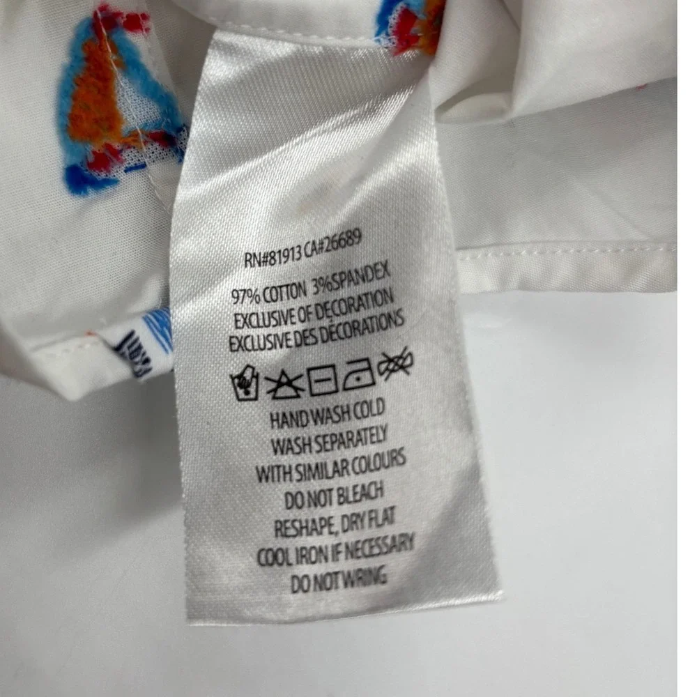 Robert Graham Boy's XL 18-20 Sailboat Button Down White Nautical Shirt